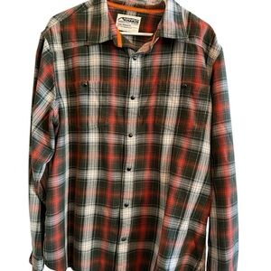Mountain Khakis Men's Red and Black Plaid Shirt. Size lg